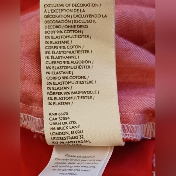 Anthropologie Maeve Red High-Rise Wide Leg Stretch Jeans. Size 32 - Picture 13 of 13